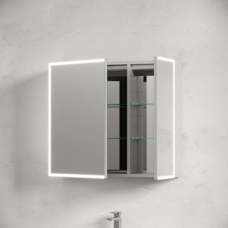 Зеркало-шкаф Sancos Evoke SC8080 80х14х70 настенный цвет серый